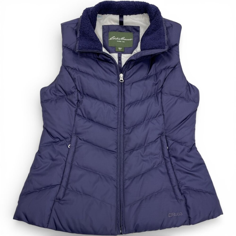 Eddie Bauer EB550 Premium Goose Down Puffer Ski Vest Purple Women's S